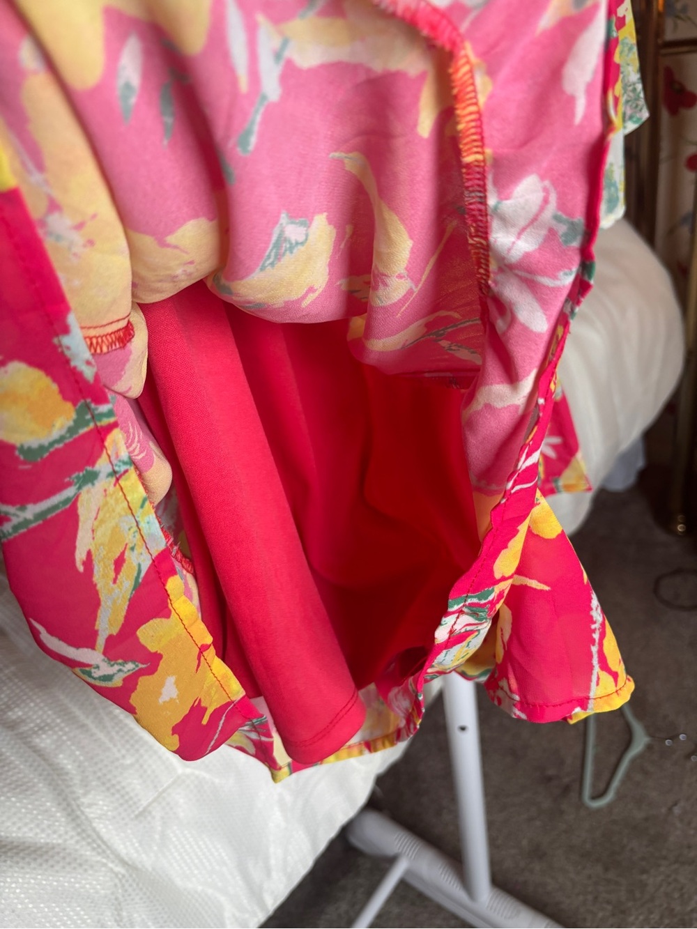 flying tomato floral romper pink yellow boho cottagecore festival off shoulder L - Picture 5 of 9